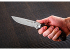 Складной нож ручной работы 'Крот - 5' из стали кованой 95Х18, рукоять махагон