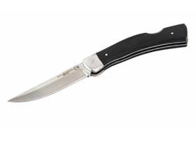 Складной нож ручной работы Леший-3 из стали кованой 95Х18, черный граб