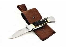 Складной нож ручной работы Путник-2 из стали кованой 95Х18, рукоять рог лося