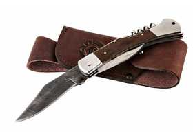 Складной нож ручной работы Путник из стали дамаск рукоять венге