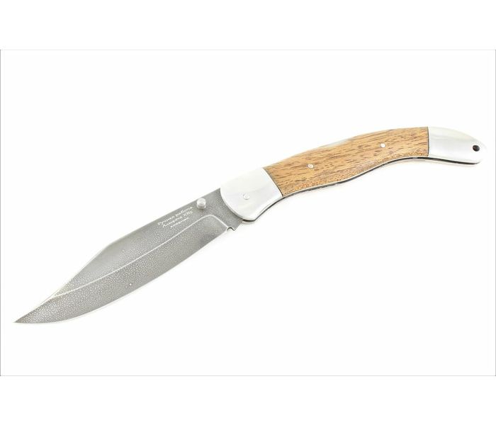 Складной нож ручной работы Шмель из стали кованой Алмазка, рукоять махагон