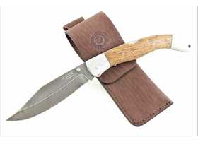 Складной нож ручной работы Шмель из стали кованой Алмазка, рукоять махагон