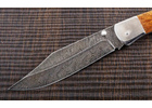 Складной нож ручной работы Шмель малый из стали кованой Дамаск, рукоять сапеле