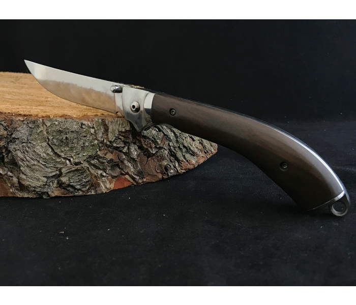 Складной нож ручной работы 'Хан' из стали 95х18, рукоять венге