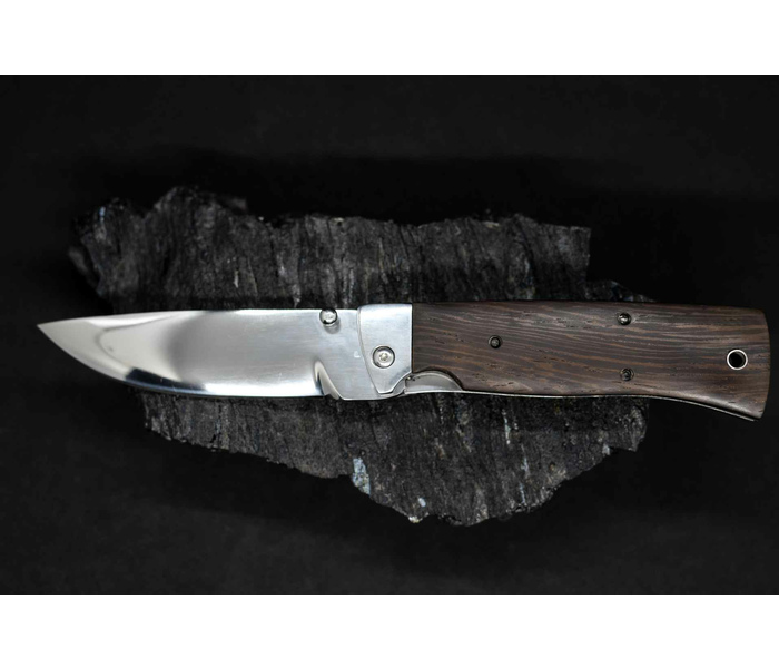 Складной нож Якутский 'коготь' из стали Х12МФ, рукоять венге
