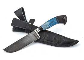 Узбекский нож ручной работы 'Пчак' из стали булат рукоять стабилизированный мореный дуб