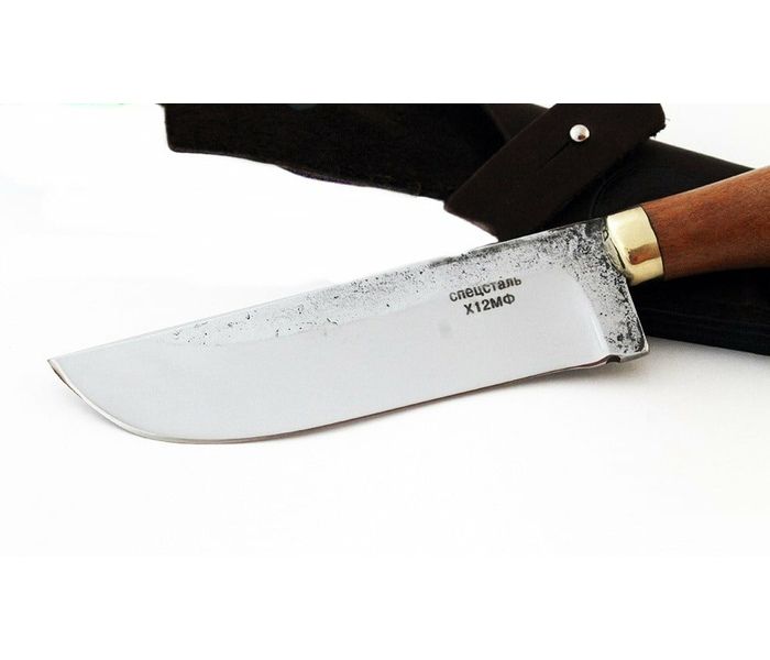 Узбекский нож ручной работы 'Пчак' из стали х12мф, рукоять сапеле-венге
