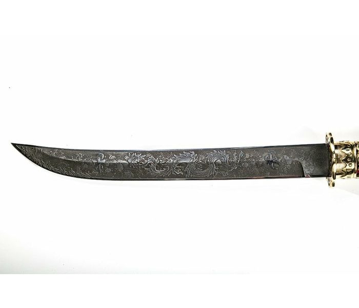 Восточный меч Императора 'Богдыхан' кованая сталь (травления)