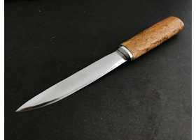 Якутский нож ручной работы большой: сталь кованая Х12МФ, дол, рукоять стаб. карельская береза
