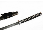 Японский меч Катана (разборная): сталь дамаск: рукоять дерево,кожа, ножны венге