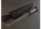 Японский меч 'Мини - Танто' сталь Булат, рукоять граб / сапеле, кожаные ножны