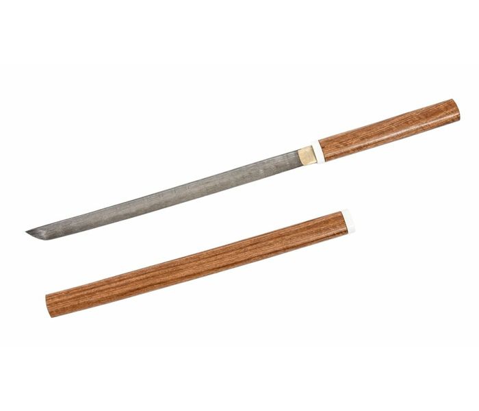 Японский меч 'Вакидзаси-Ширасайя' сталь дамаск, рукоять,ножны-амазакуе